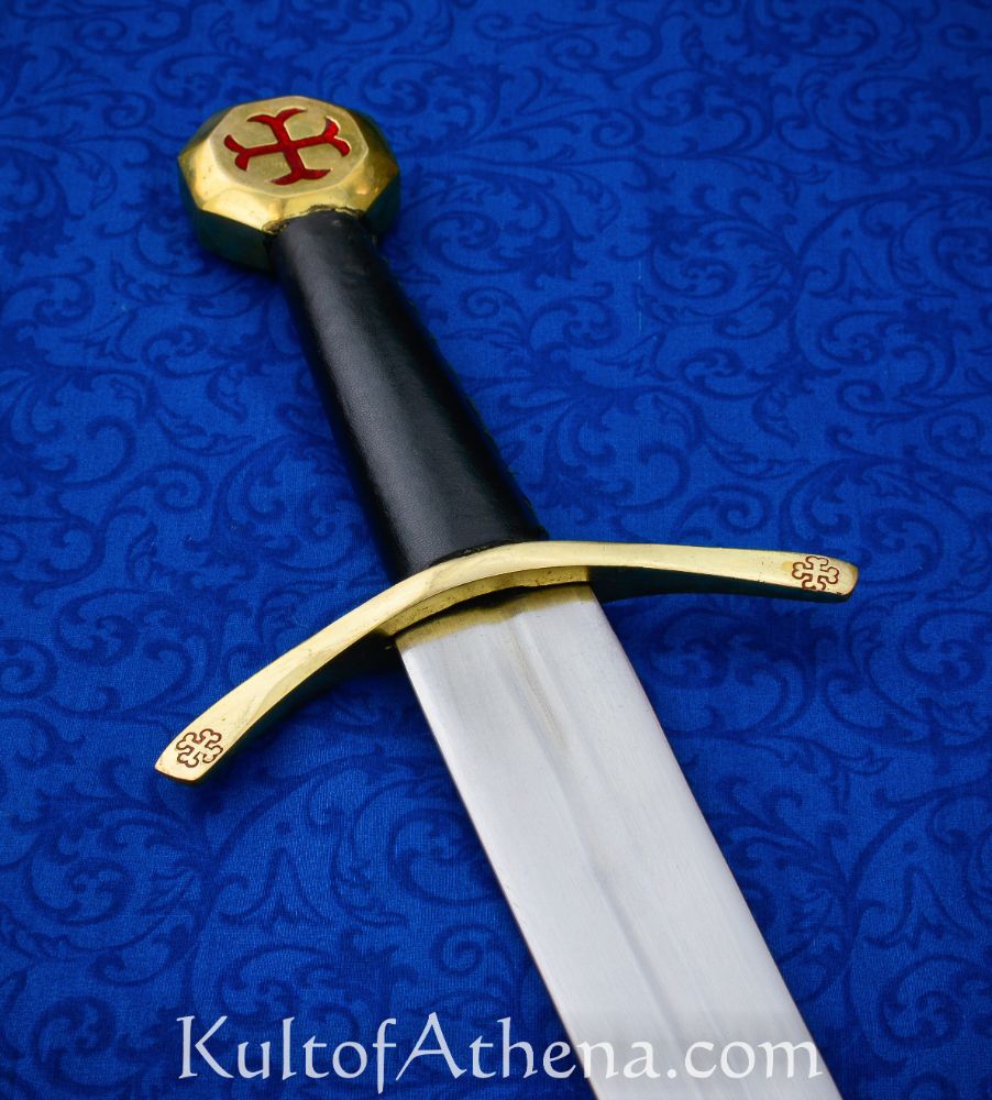 Templar Crusader Sword - Black Scabbard