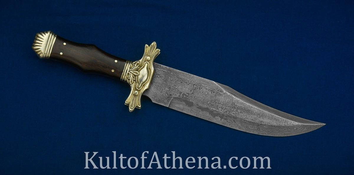 Coffin Hilt Bowie with Damascus Blade