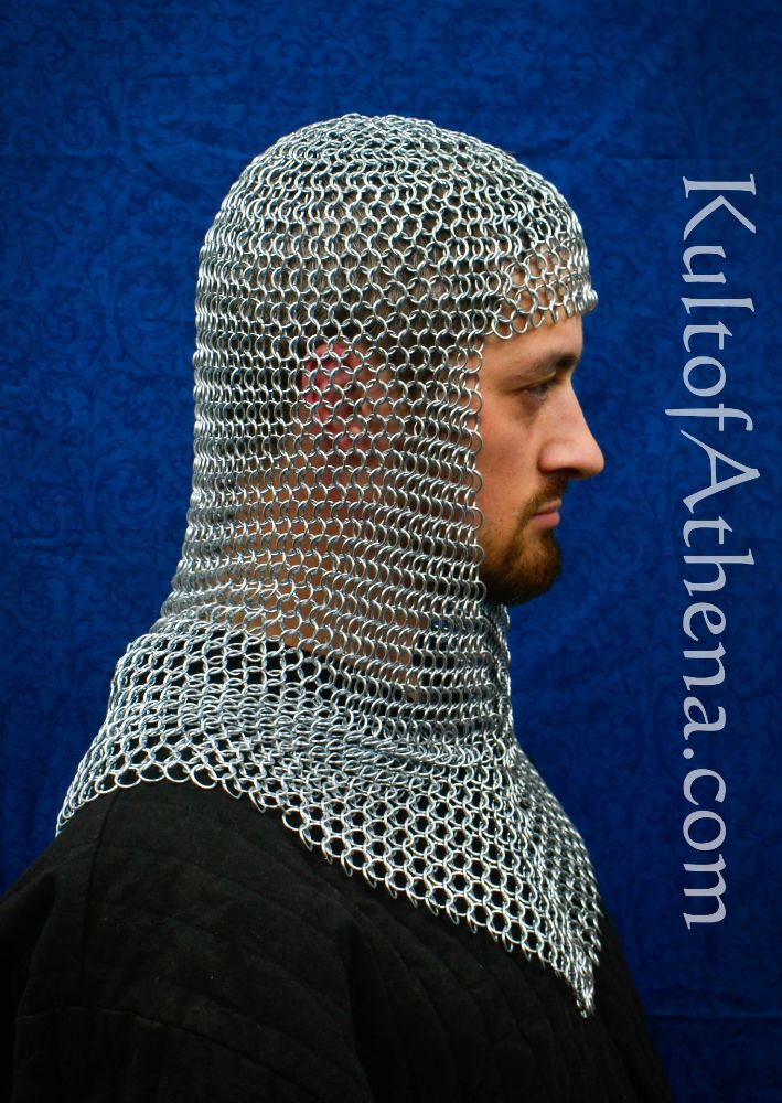Chainmail Coif - Butted Round Rings - Zinc Coated - Lord of Battles