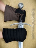 Padded Gambeson Mitten Gauntlets - Black