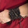 Epic Armoury - Braided Leather Wrist Band - Black