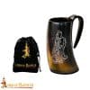Viking Horn Tankard with Engraved Norse Wolf - Lord of Battles - Image 5