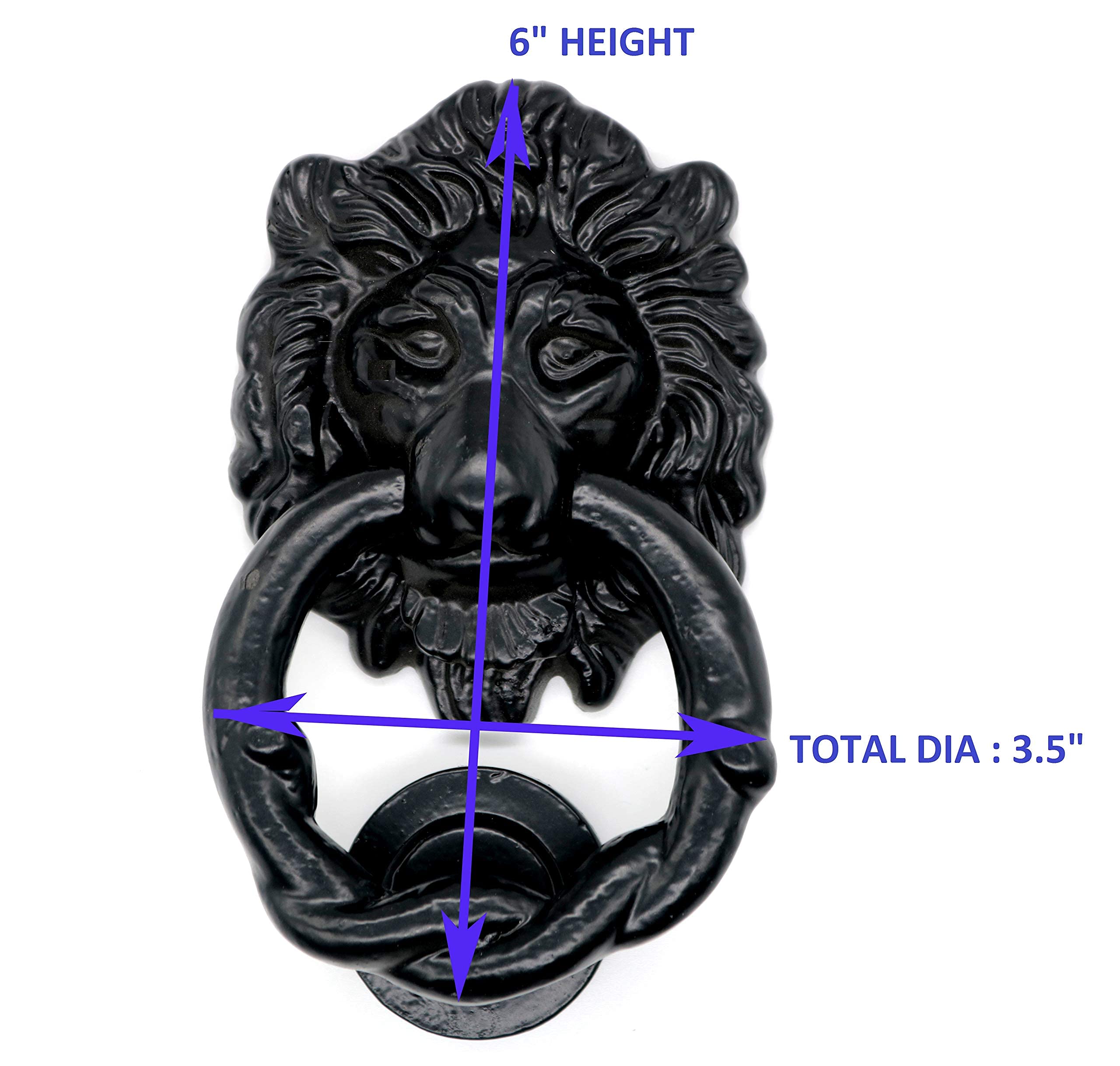 Mythrojan Lion Head Front Door Knocker Artisan Made Antique Door Knocker Ring