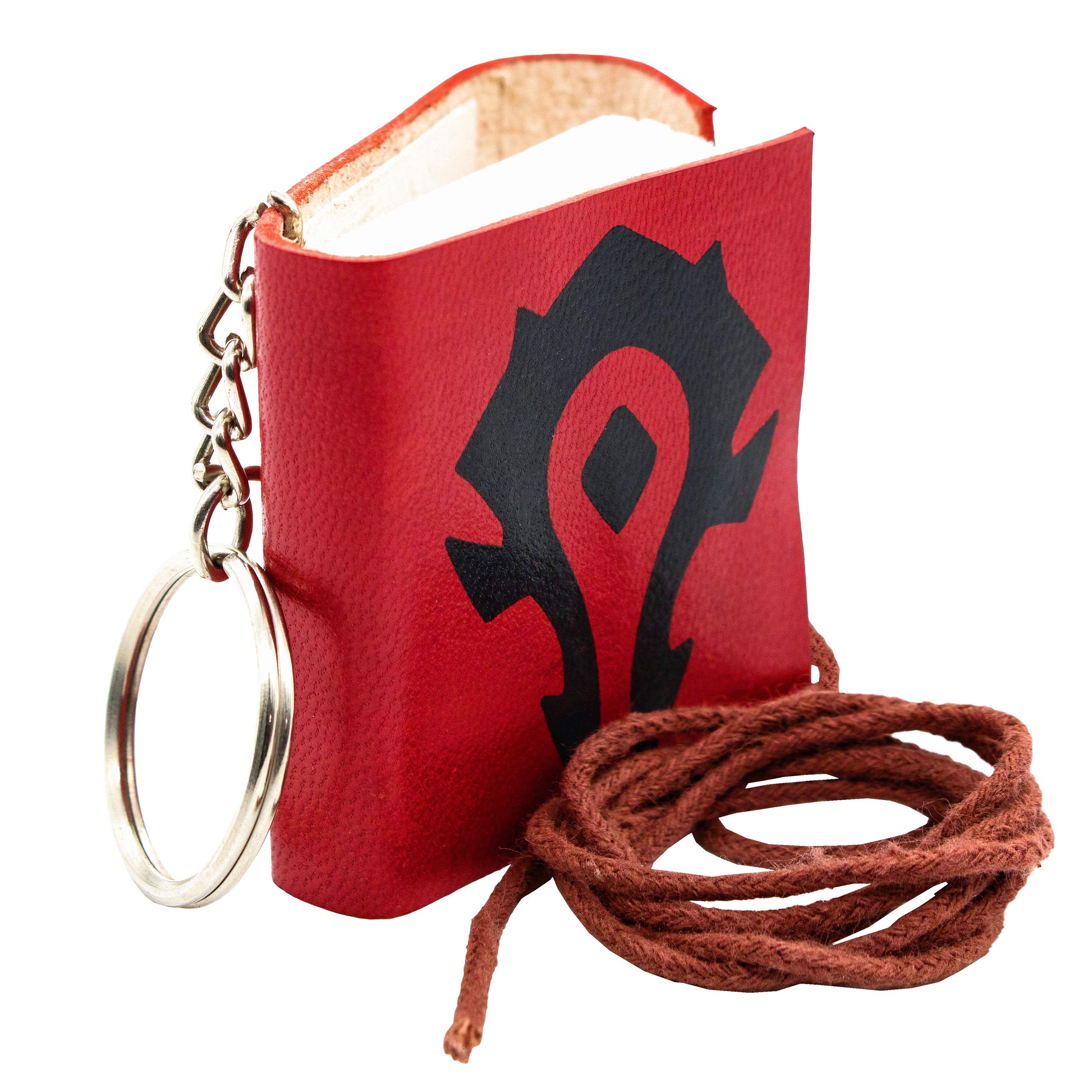 Mythrojan - Red Sorcerer Key Ring Medieval Leather Journal - Antiqued Diary Notebook