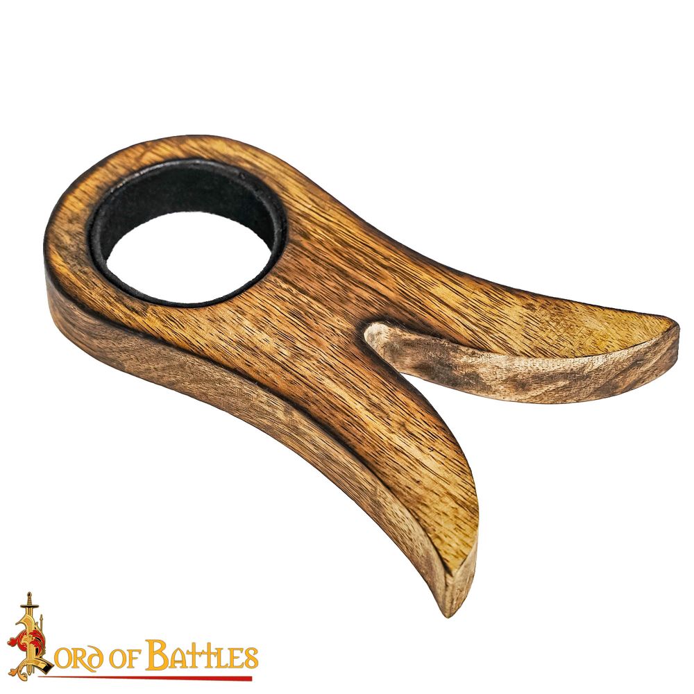 Wooden Stand For Horns with Inside Leather Pasting