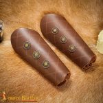 Leather Bracer with Brass Washer (Pair)
