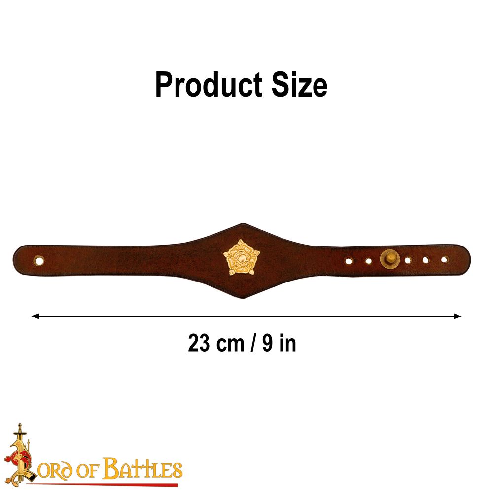 Leather Bracelet with Decoration - Brown