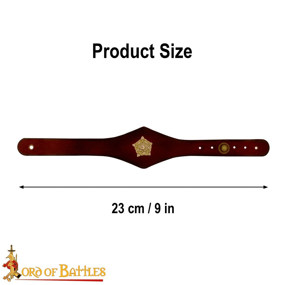 Leather Bracelet with Decoration - Maroon