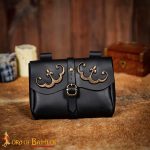 Leather Bag with Moon Decoration