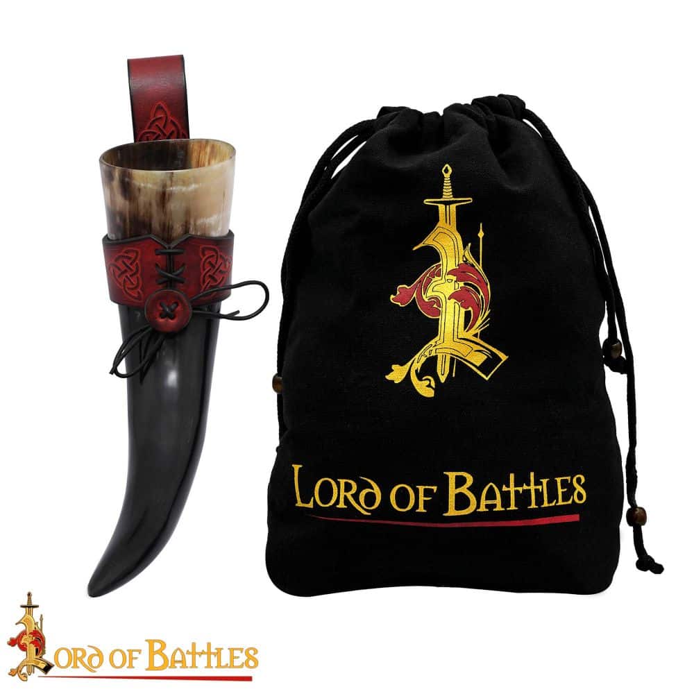 400 ml Horn with Maroon Leather Holder and LOB Bag