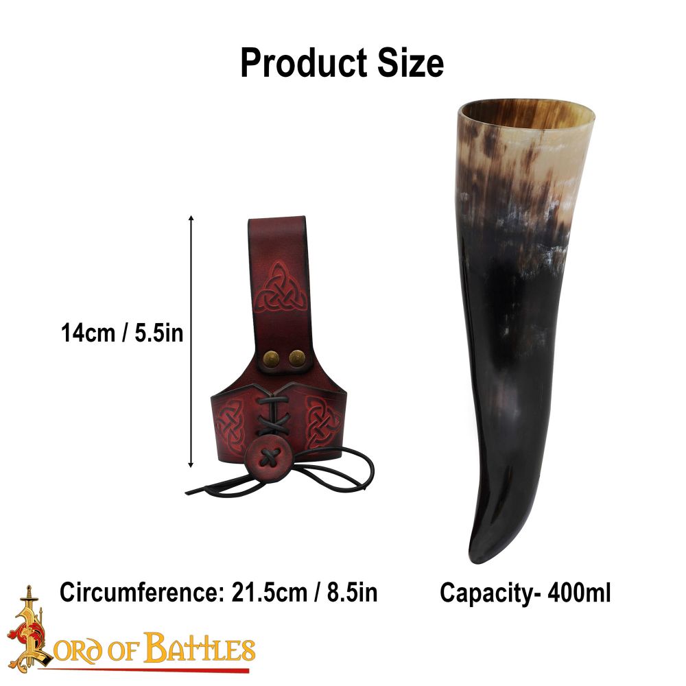 400 ml Horn with Maroon Leather Holder and LOB Bag