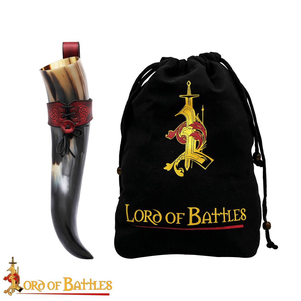 700 ml Horn with Maroon Leather Holder and LOB Bag