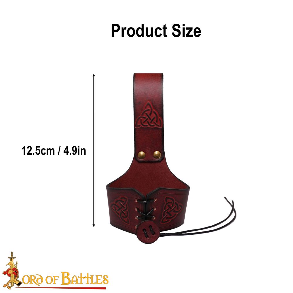 Maroon Leather Holder with Embossed Design