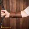 Medieval Archer's Leather Bracer for Left Arm - Single Bracer - Brown - Lord of Battles - Image 3