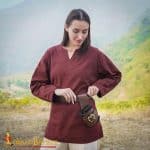 Leather Right Hand Sword Frog with Brass Buckle - Brown - Lord of Battles
