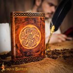 Medieval Celtic Leather Journal with Celtic Spiral Embossed Design - Lord of Battles