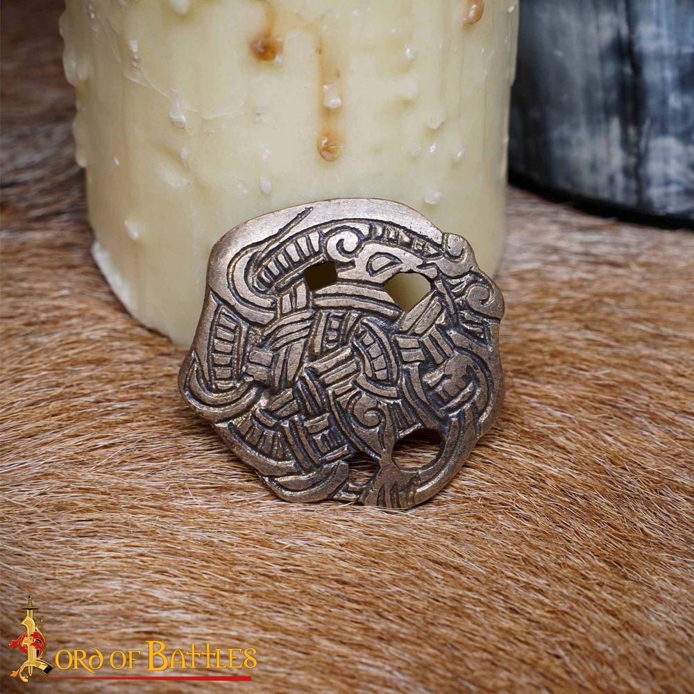 Viking Knotwork Greiftier Antique Brass Decoration for Leatherwork - Set of 5 - Lord of Battles
