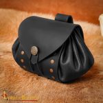 Leather Belt Pouch with Antiqued Brass Clasp - Lord of Battles