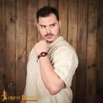 Leather Bracelet with Decoration - Maroon - Lord of Battles