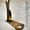 Churchwarden Pipe Stand - Hardwood Brown Pipe Stand with Hemp-Wound Wick Tamper