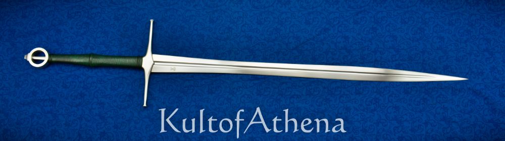 Valiant Armoury Craftsman Series - The Irish Ring Leaf Blade Long Sword with Scabbard - Green