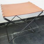 Deepeeka - Medieval Folding Stool with Leather Seat
