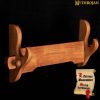 Mythrojan Solid Wood Sword Stand Medieval Sword Wall Mount Samurai Sword Display Stand Katana Sword Holder Gladiator Sword Wall Display Crusader Sword Stand Knife Stand for Display - One Tier Stand