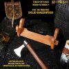 Mythrojan Solid Wood Sword Stand Medieval Sword Wall Mount Samurai Sword Display Stand Katana Sword Holder Gladiator Sword Wall Display Crusader Sword Stand Knife Stand for Display - One Tier Stand