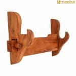 Mythrojan Solid Wood Sword Stand Medieval Sword Wall Mount Samurai Sword Display Stand Katana Sword Holder Gladiator Sword Wall Display Crusader Sword Stand Knife Stand for Display - One Tier Stand