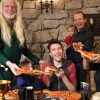 "Mythrojan Pizza Axe with etching & brown Scabbard"