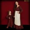 Mythrojan Medieval Ecru Apron: Ideal for Cooking Baking, Renaissance Fair, Reenactment, LARP, Cosplay Performance, Maid Costume, Retro Waist Aprons for Women, Girls, Waitress