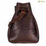 Mythrojan Black Patchwork, 100% Real Leather Drawstring Coin, Wallet, Credit Card, Keys Pouch with Belt Loop - Brown
