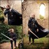 Mythrojan Geralt Back Scabbard, Ideal for LARP Cosplay and Medieval events, Full Grain Leather, Black