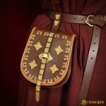 "Birka Leather Bag with brass decorations"