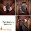 Lord of Battles - Leather Dagger and Thin Sword Frog with Adjustable Lacing