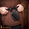 Lord of Battles - Leather Dagger and Thin Sword Frog with Adjustable Lacing