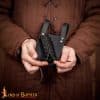 Lord of Battles - Leather Dagger and Thin Sword Frog with Adjustable Lacing