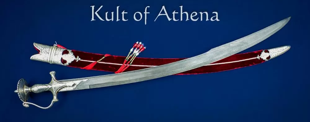 Damascus and Silver Koftgari Indian Talwar with Red Scabbard 2- Universal Swords