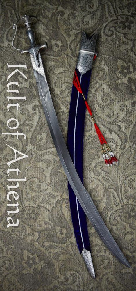 Damascus and Silver Koftgari Indian Talwar with Blue Scabbard 2- Universal Swords Damascus and Silver Koftgari Indian Talwar with Blue Scabbard 2- Universal Swords