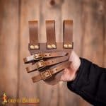 Lord of Battles - Tri Buckle Angled Sword Frog - Brown