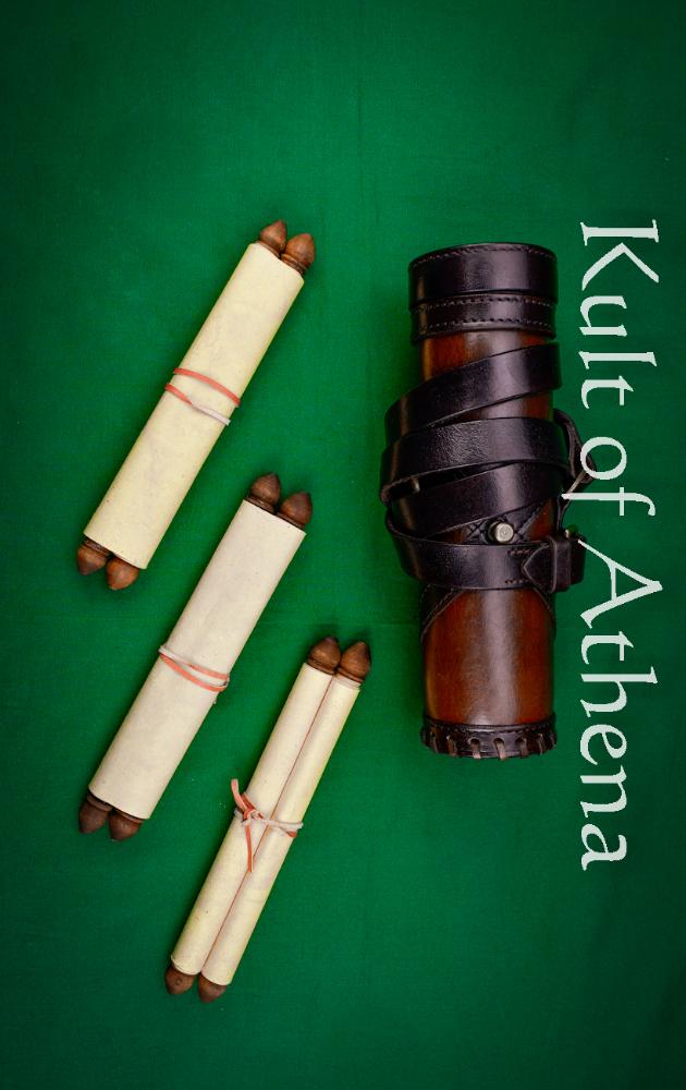 Deepeeka - Roman Leather Capsa (Scroll holder) with 3 Scrolls Deepeeka - Roman Leather Capsa (Scroll holder) with 3 Scrolls